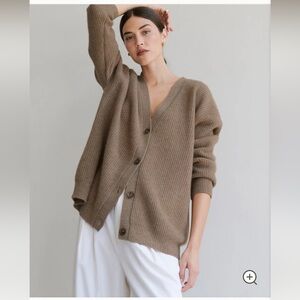 Jenni Kayne Cashmere Cocoon Cardigan Undyed Stone xxs